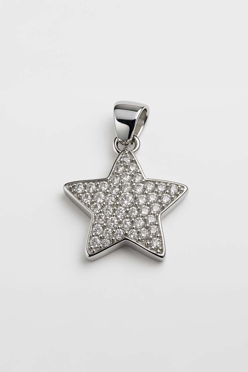 Belza Starburst Charm - Silver Plated