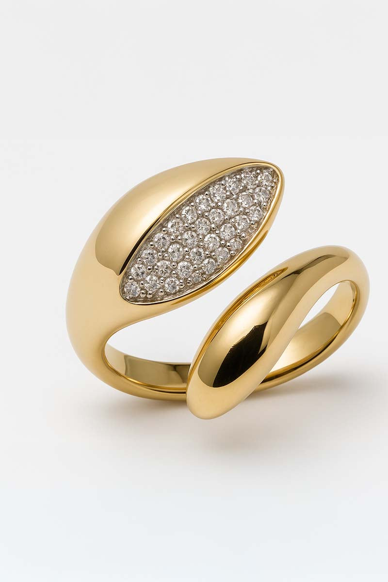 Abstract Crystal Gold Ring – Nova Mirage Ring