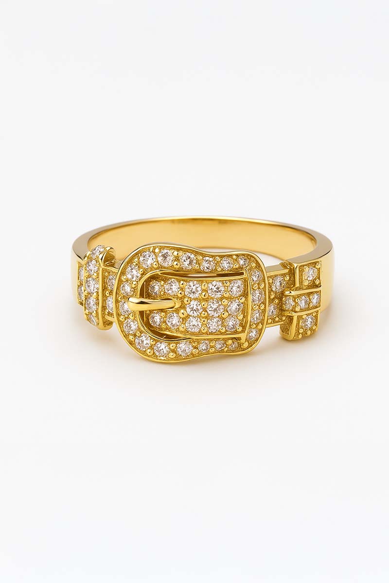 Zipper Zirconia Gold Ring – Zetta Zip Ring