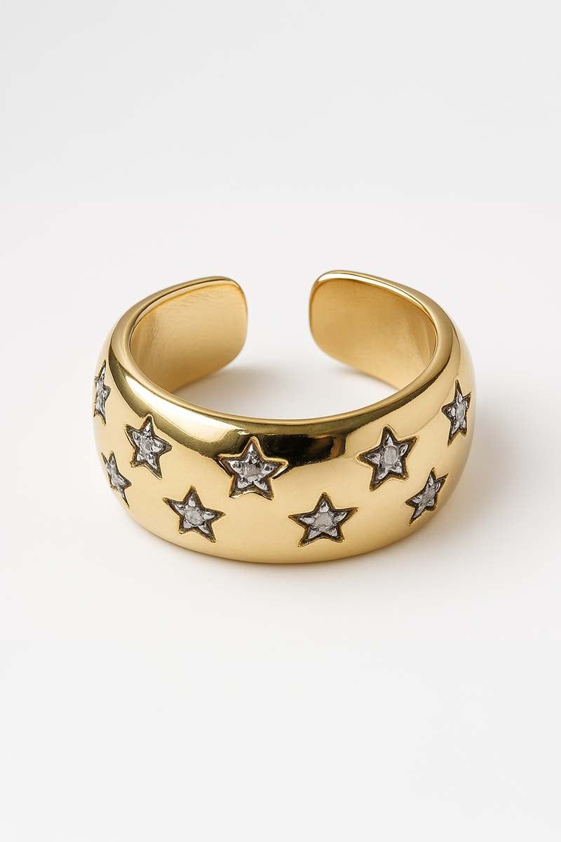 Quinque Stella Nova Gold Cuff Ring