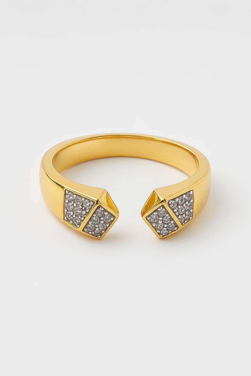 Verta Spark Gold Open Cuff Ring