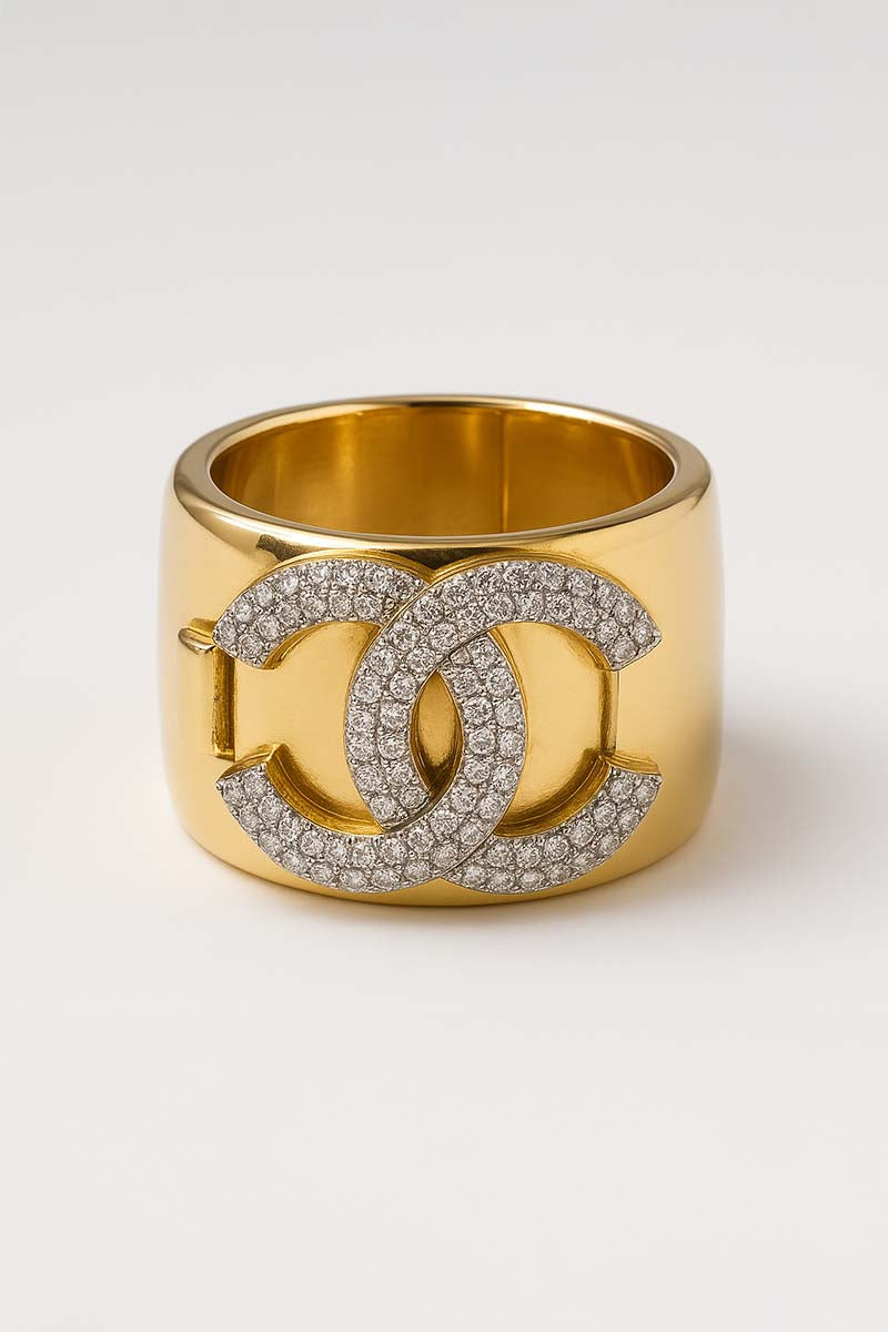 Élise Twin Crescent Embrace Gold Ring