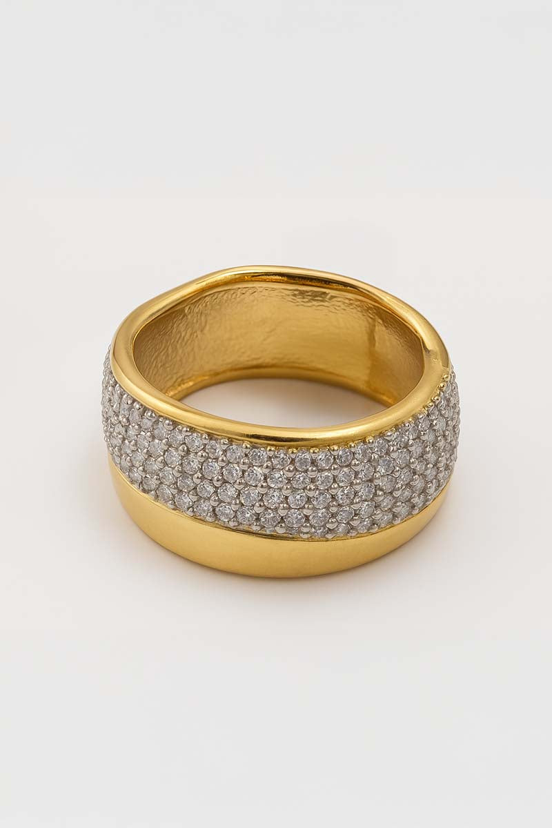 Catania Pavé Crafted Gold Dome Ring