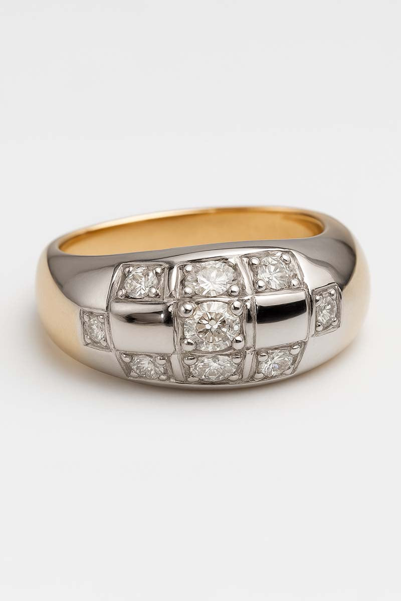 Silver Grid Dome Ring – Ophelia Grid Ring