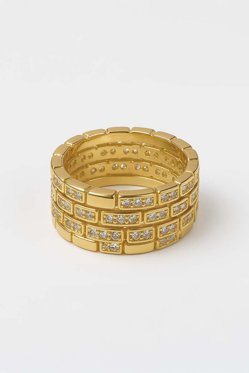 Regal Serpente Dore Mosaic Gold Coil Ring