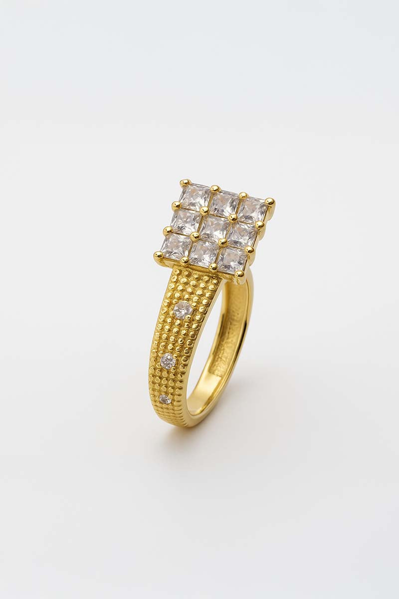 Palais Grid Gold Ring