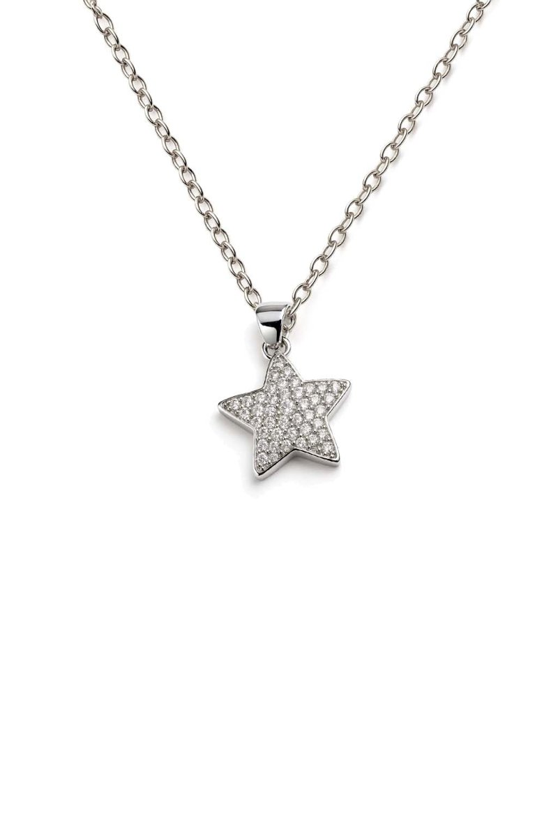 Belza Starburst Charm Necklace - Silver Plated - St geran