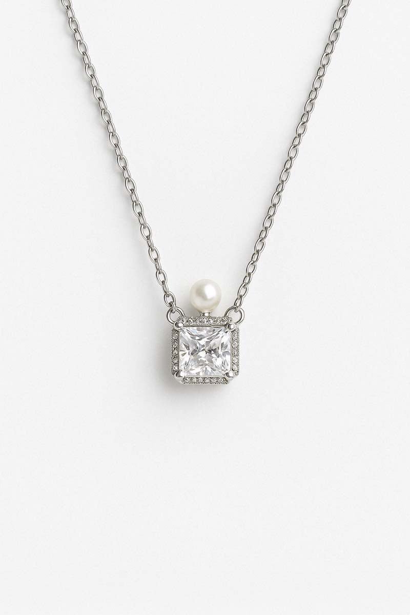 Éclat Pearl Solitaire Silver Necklace - St geran