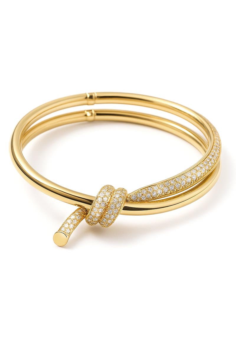 Entwined Knot Bangle - 18k Gold Plated - St geran