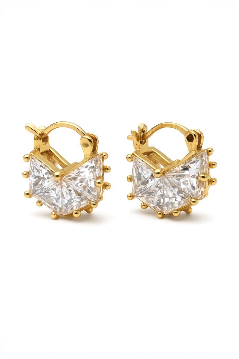 Gold and Diamante Triad Éclat Hoop earrings - St geran