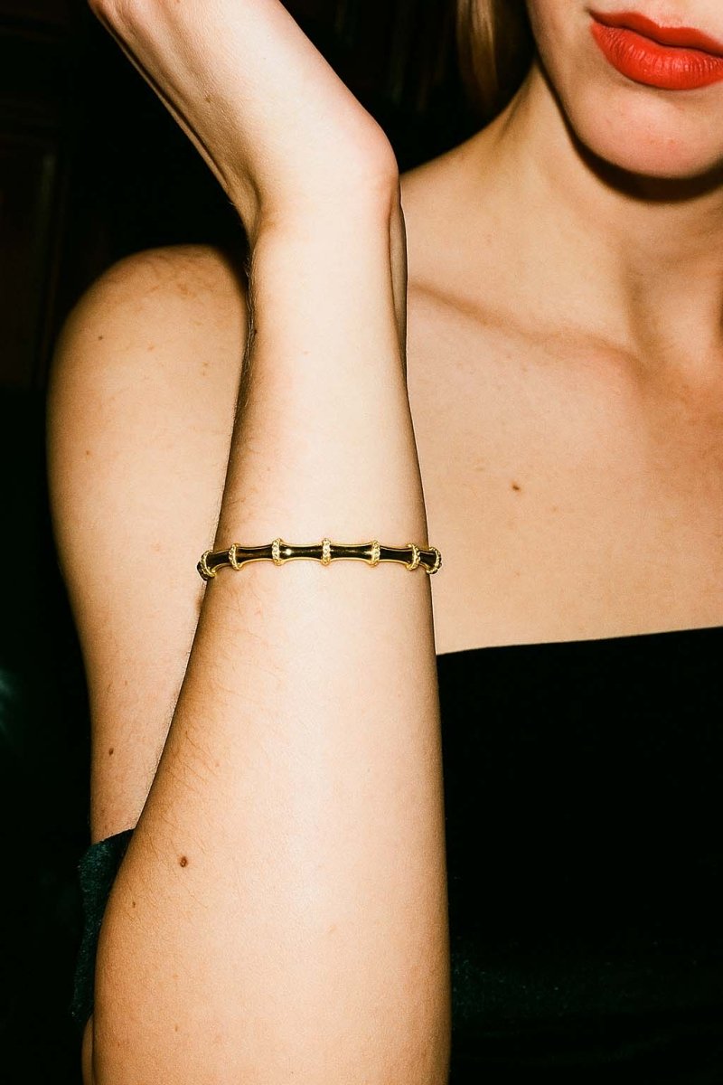 Gold Bamboo Bracelet – Bali Bloom Bangle - St geran