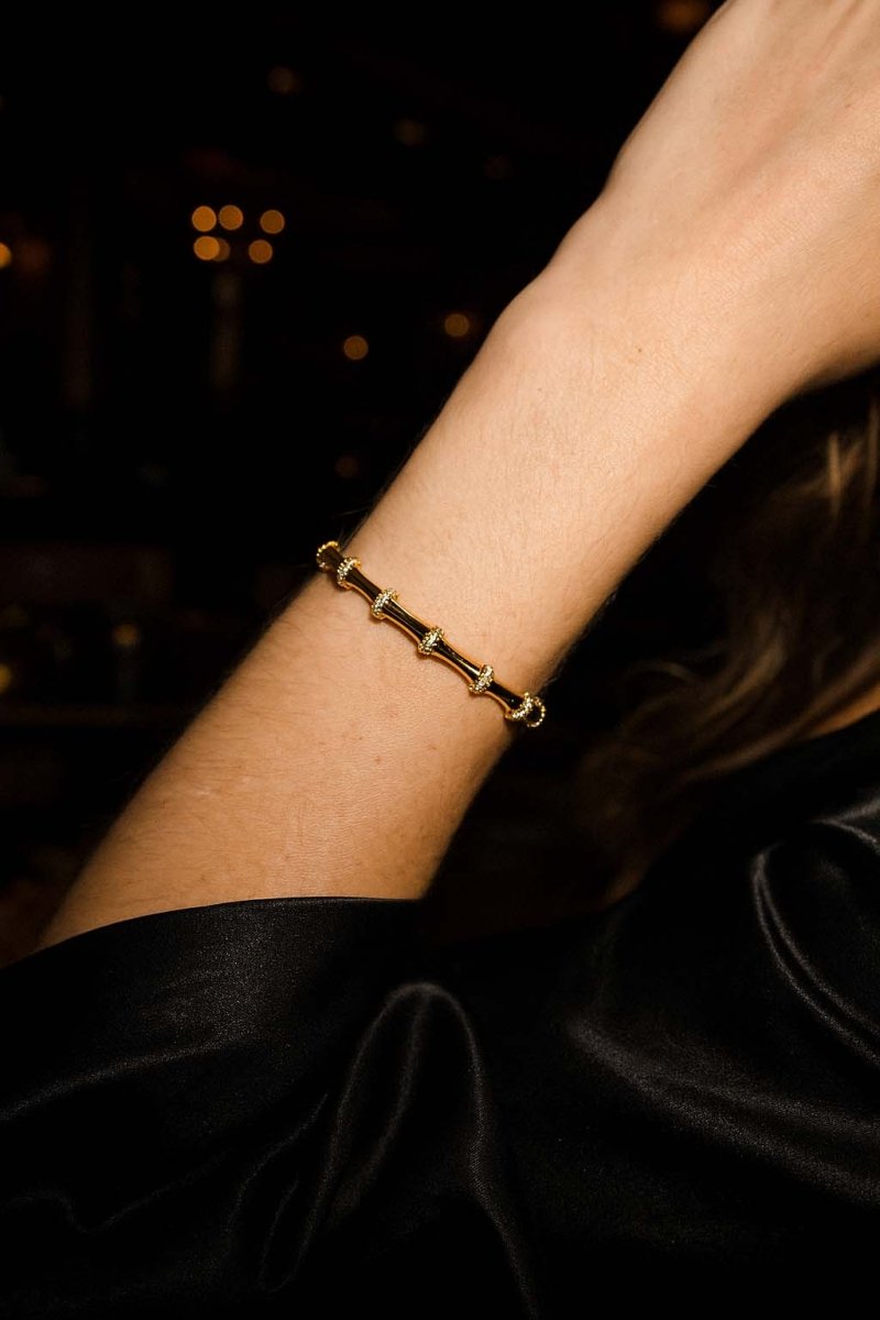 Gold Bamboo Bracelet – Bali Bloom Bangle - St geran