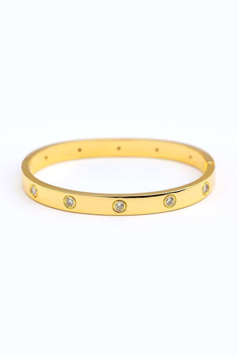 Gold Bezel Diamond Bangle – Orion Luxe Bracelet - St geran