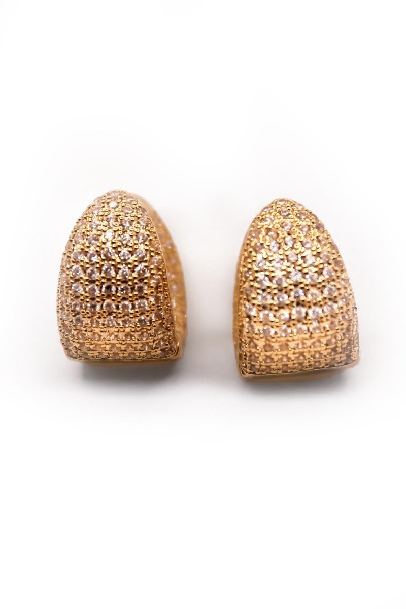 Gold Dome Pavé Earrings – Cleo Luxe | 18k Gold Plated - St geran