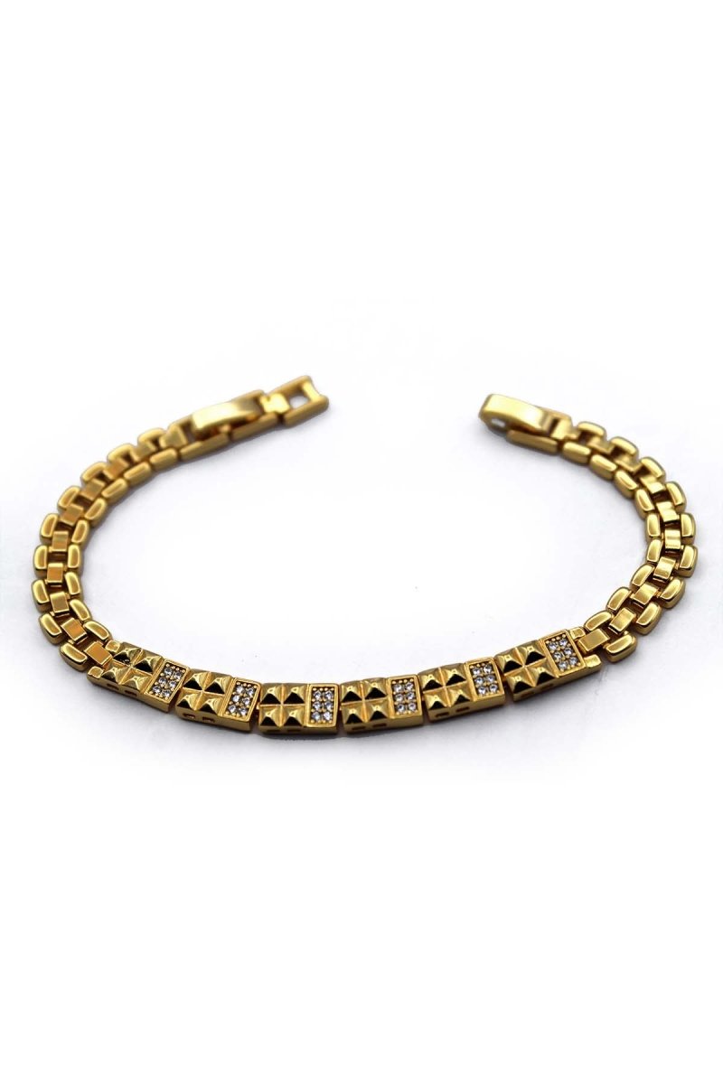 Gold Grid Diamond Bracelet – Regency Panel Bracelet - St geran
