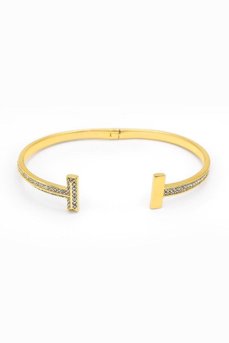 Gold Vertical Bar Pavé Bracelet – Tessera Bar Bracelet - St geran