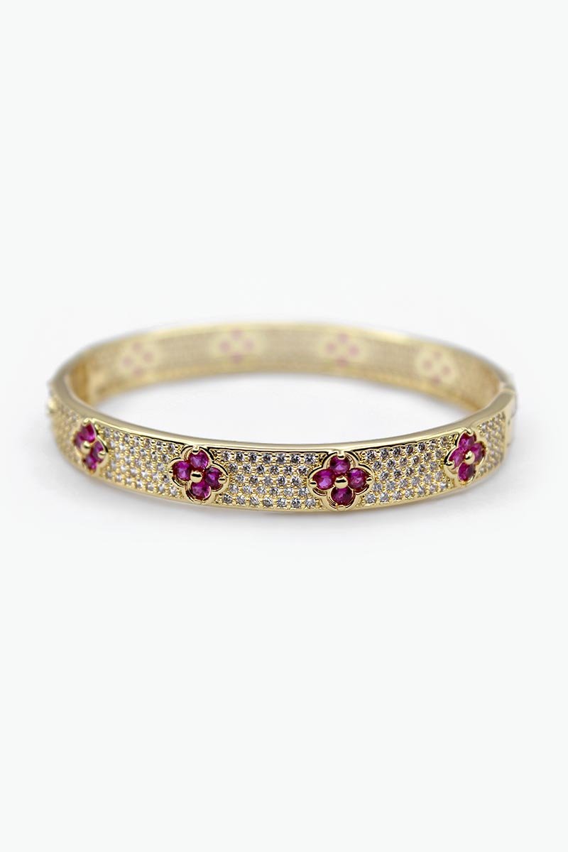 Isolde Crimson Filigree Gold Bangle - St geran