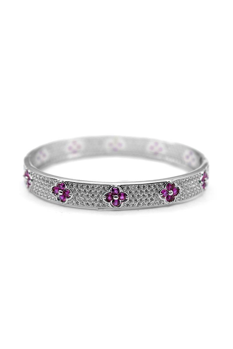 Isolde Crimson Filigree Silver Bangle - St geran