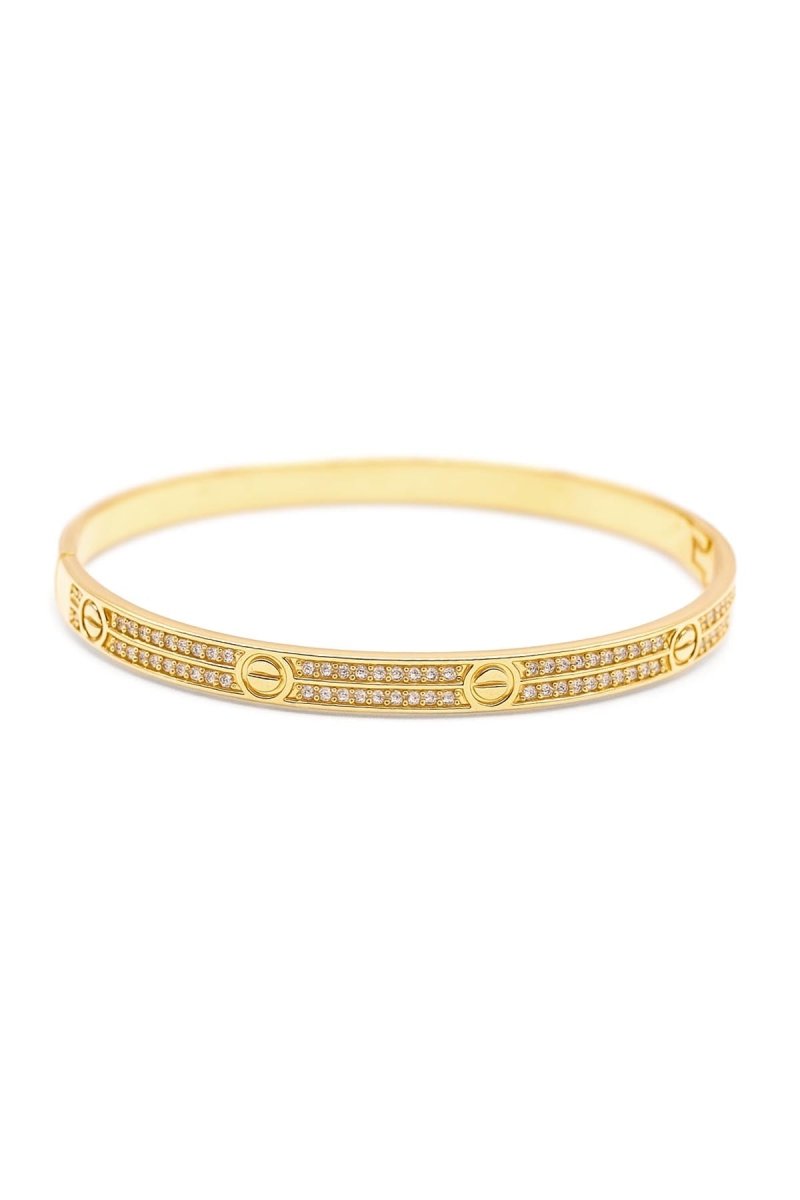 Liora Pavé Gold Screw Bangle - St geran