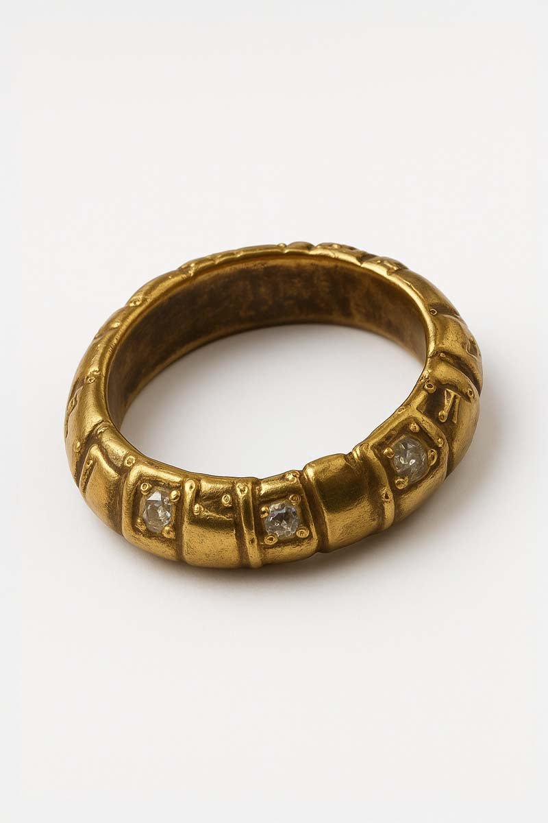 Lucca Imperial Gold Studded Band Ring - St geran