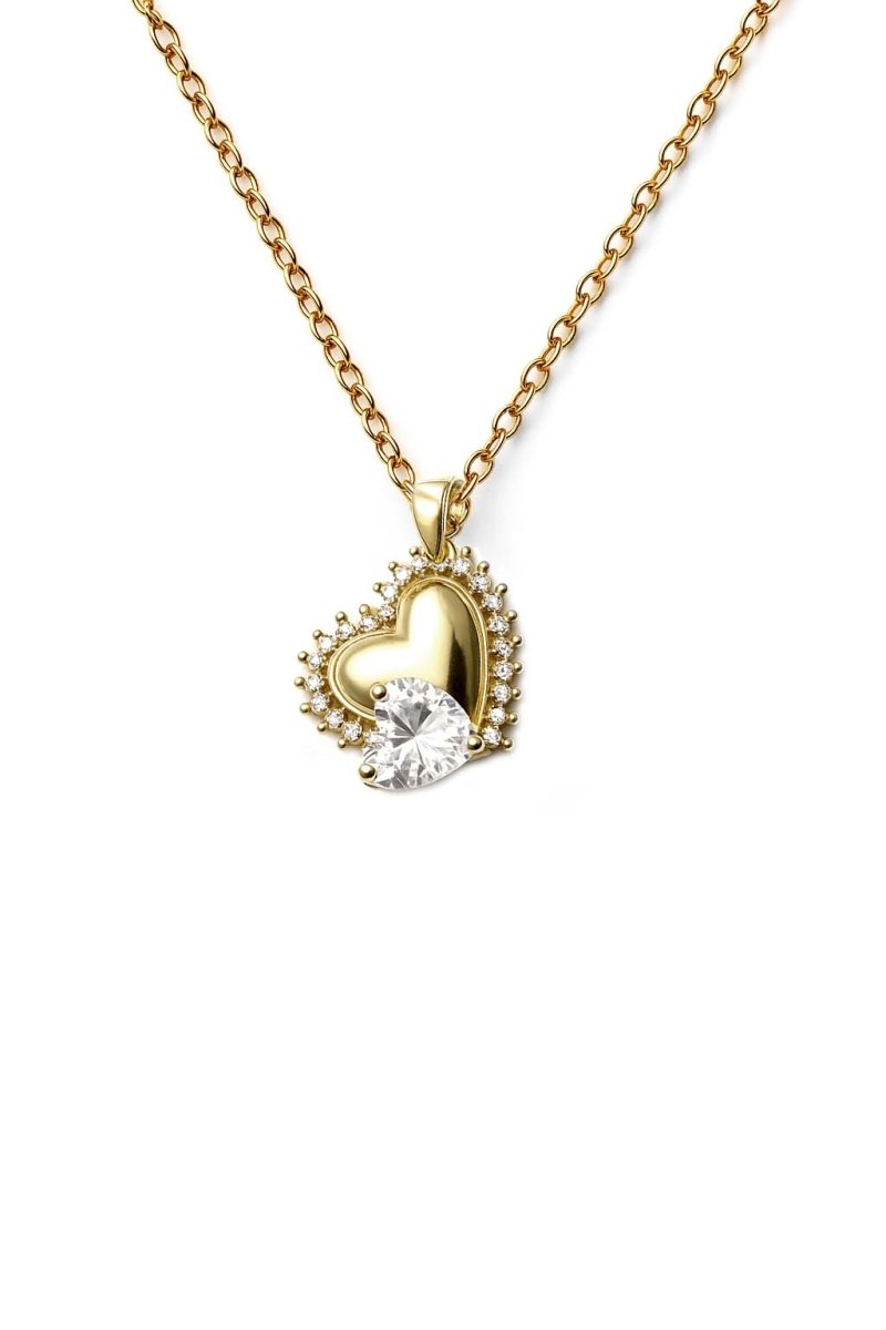 Luziri Glimmering Heart Duo Necklace - 18k Gold Plated - St geran