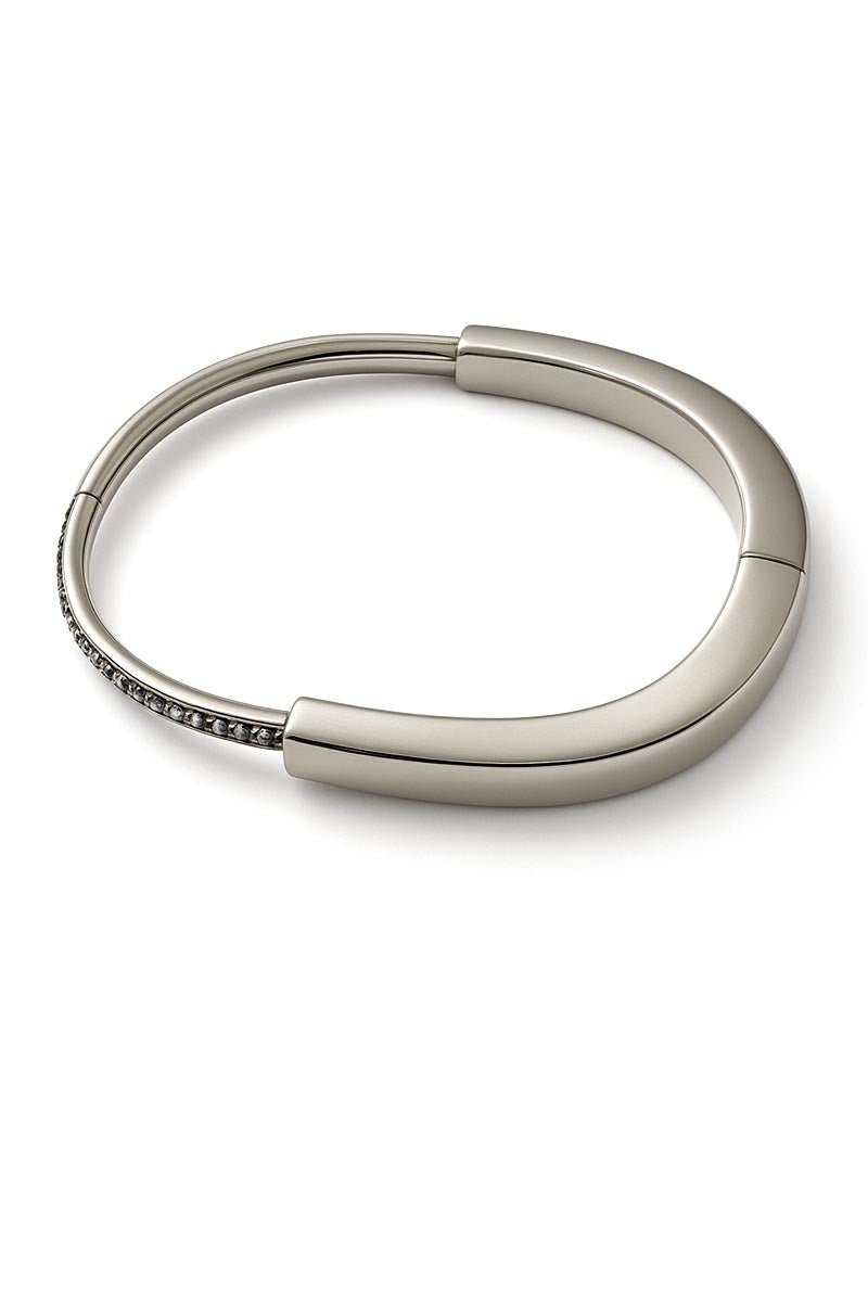 Modena Sculptural Silver Bangle - St geran