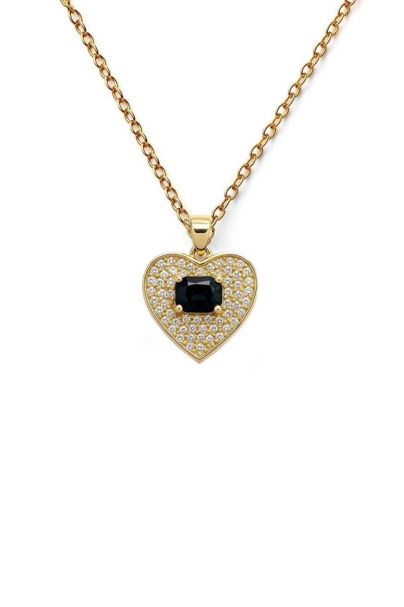 Narie Midnight Heart Gem Pendant - 18k Gold Plated - St geran