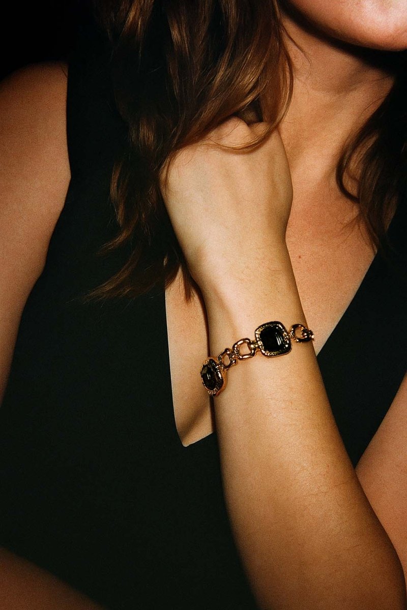Noir Terra Link Bracelet - 14k Gold Plated - St geran