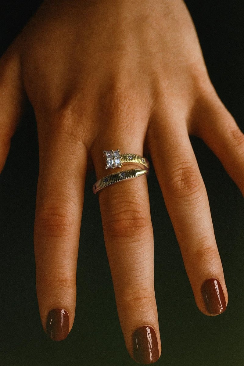 Palais Grid Serpent Gold Ring - St geran