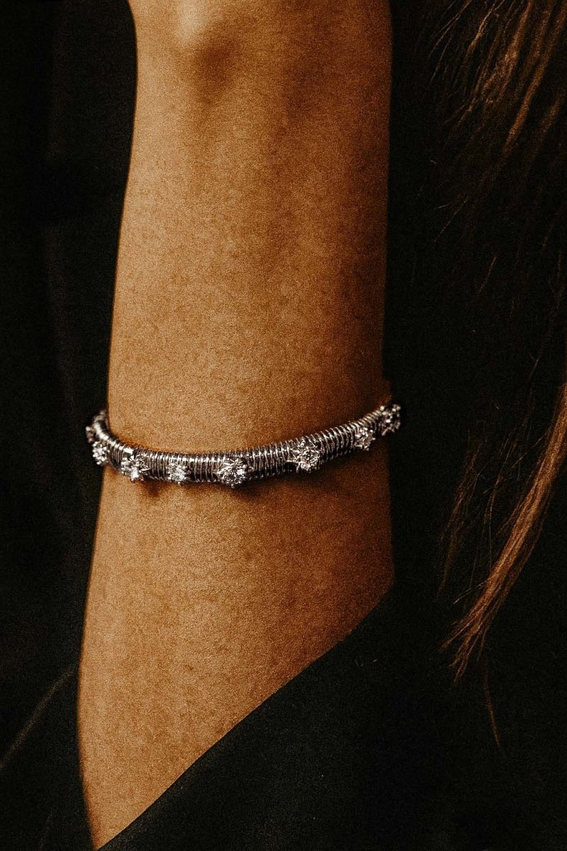 Regal Coil Bangle - Silver Plated - St geran