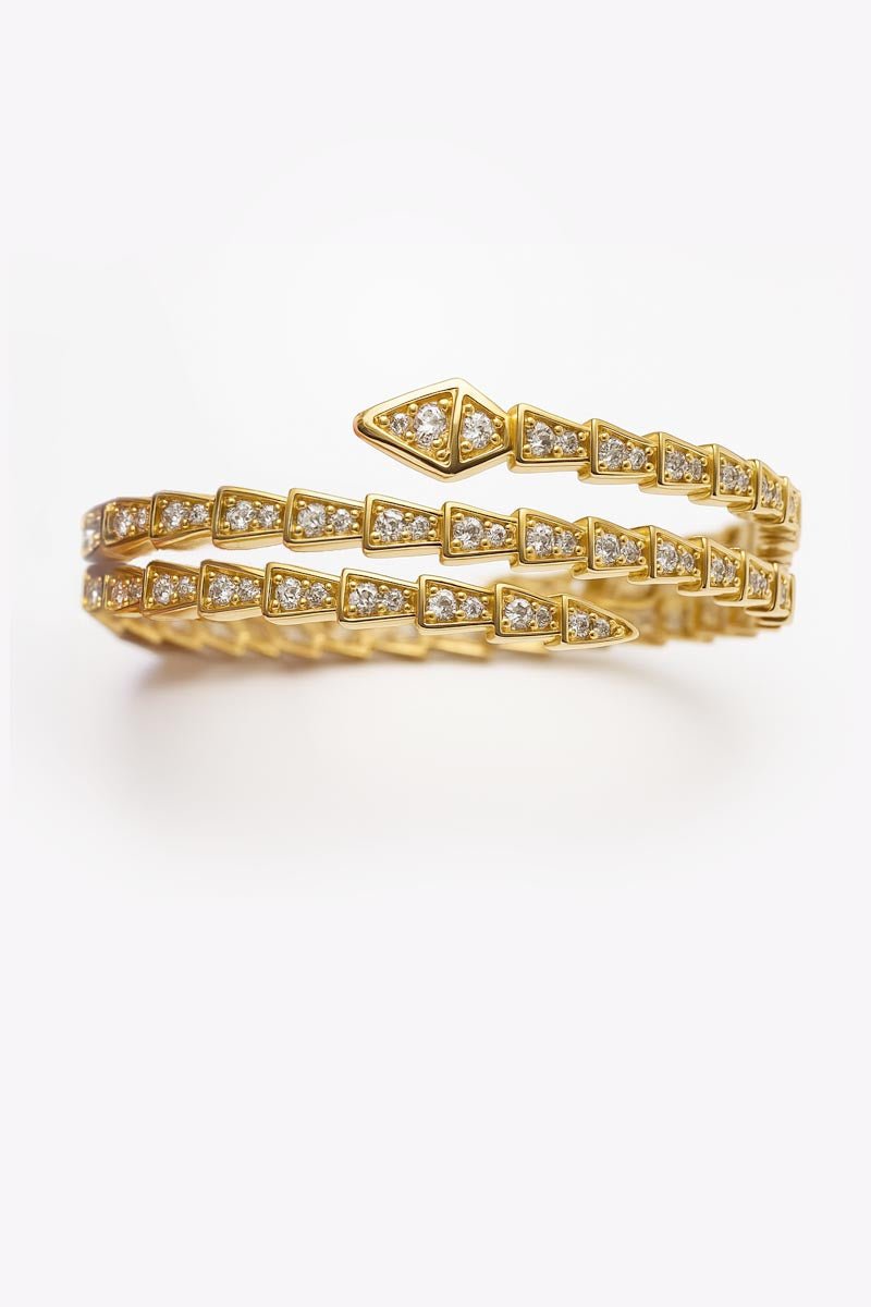 Regal Serpente Dore Mosaic Gold Coil Bangle - St geran