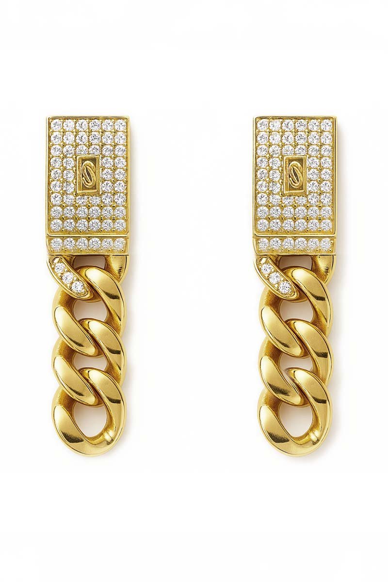 Savoy Chain Gold Drop Earrings - St geran