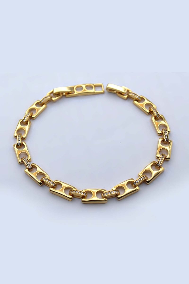 Sculpted Link Gold Bracelet – Modera Link Bracelet - St geran