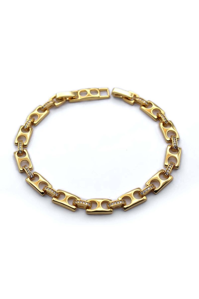 Sculpted Link Gold Bracelet – Modera Link Bracelet - St geran