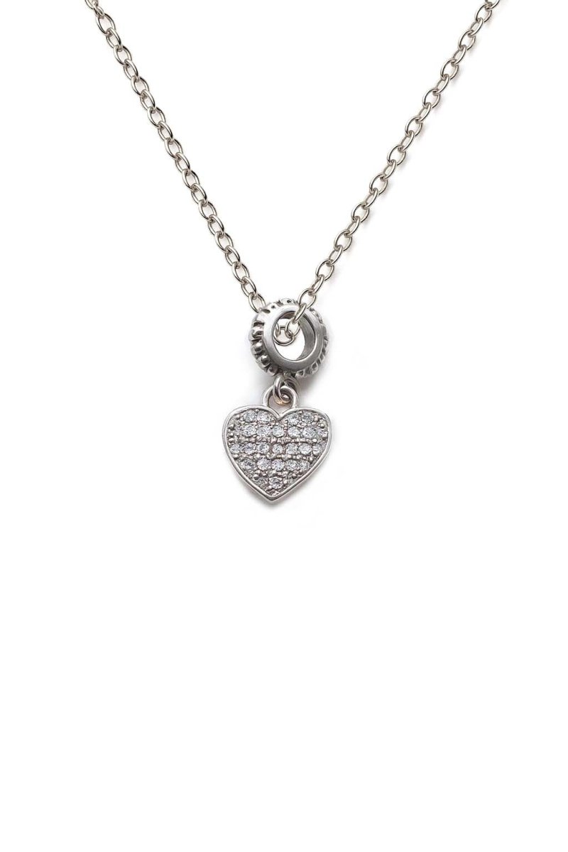 Shimmering Heart Necklace - Silver Plated - St geran