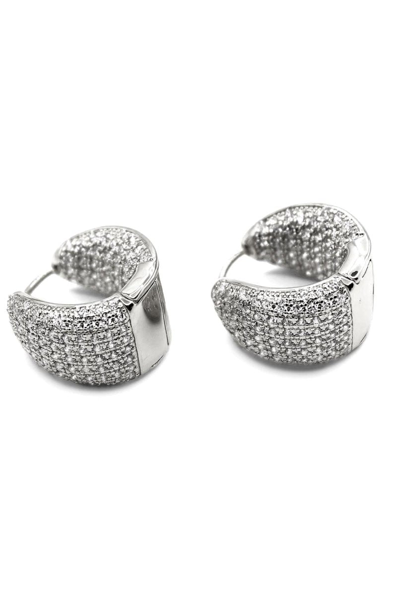 Silver Dome Pavé Earrings – Cleo Luxe - St geran