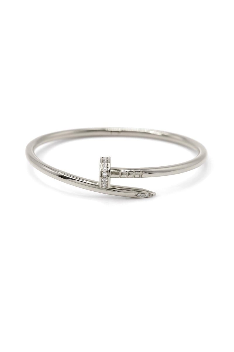Silver Nail Head Pavé Cuff - St geran