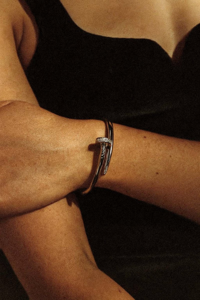 Silver Nail Head Pavé Cuff - St geran