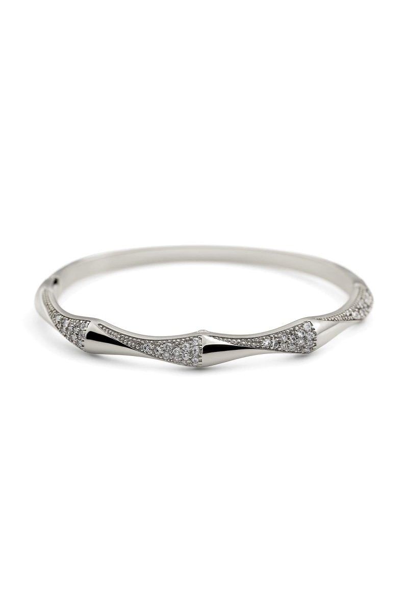 Silver Wave Pavé Bangle – Twist Éclat Bangle - St geran