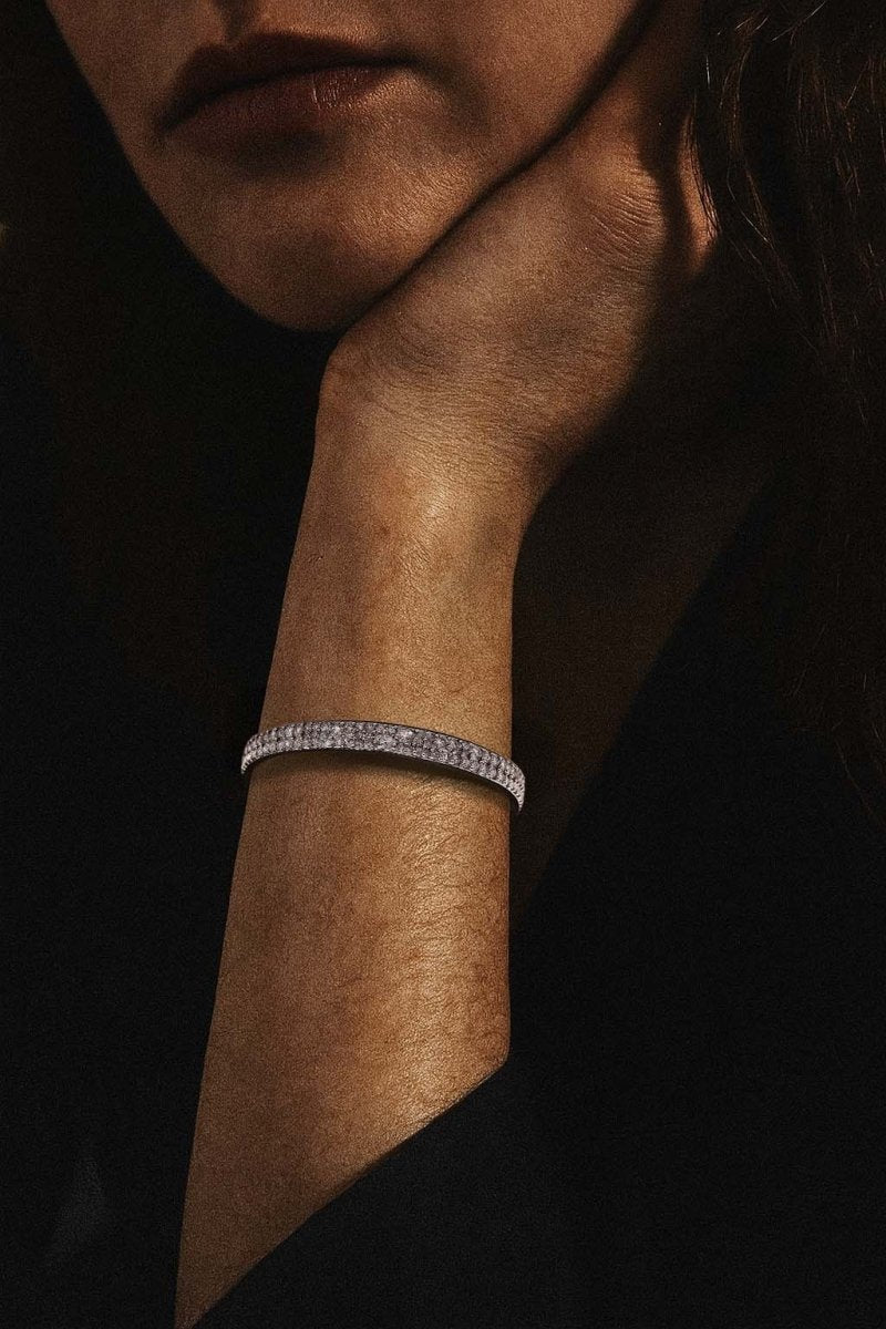 Sleek Silver Pavé Bangle - St geran