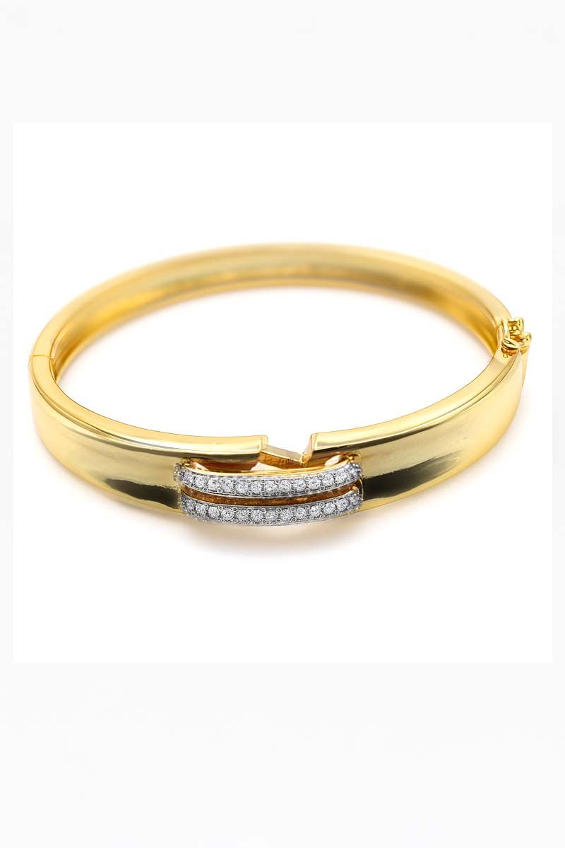 Solstice Line Cuff Bangle - Gold Plated Bracelet - St geran