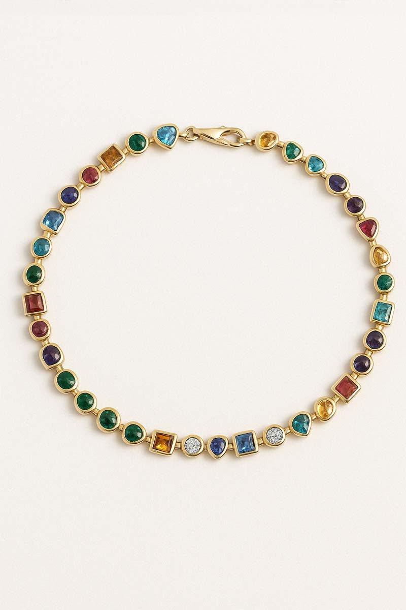 Vivra Spectrum Gem Gold Necklace - St geran